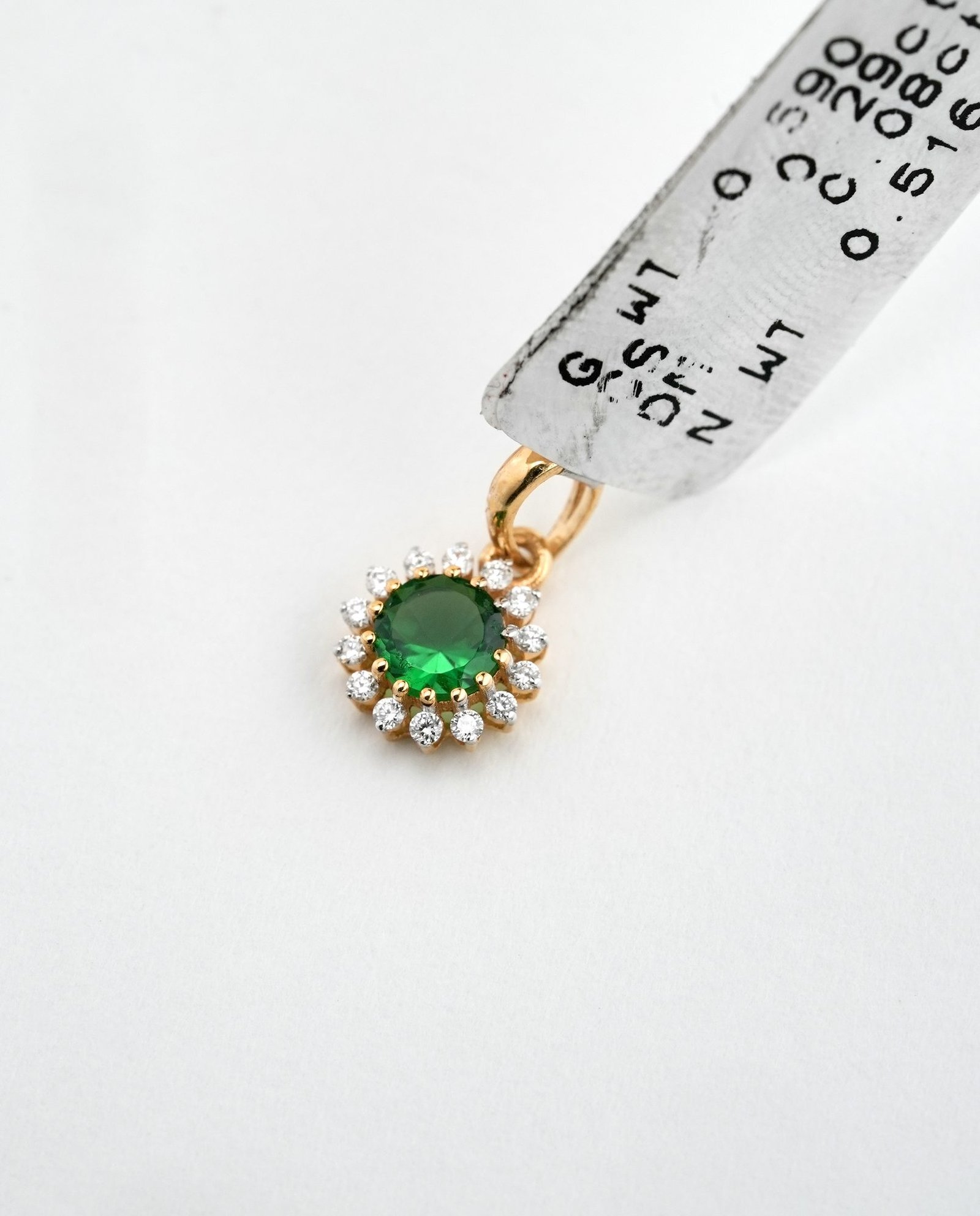 18KT Diamond Pendant with Green Stone - 002