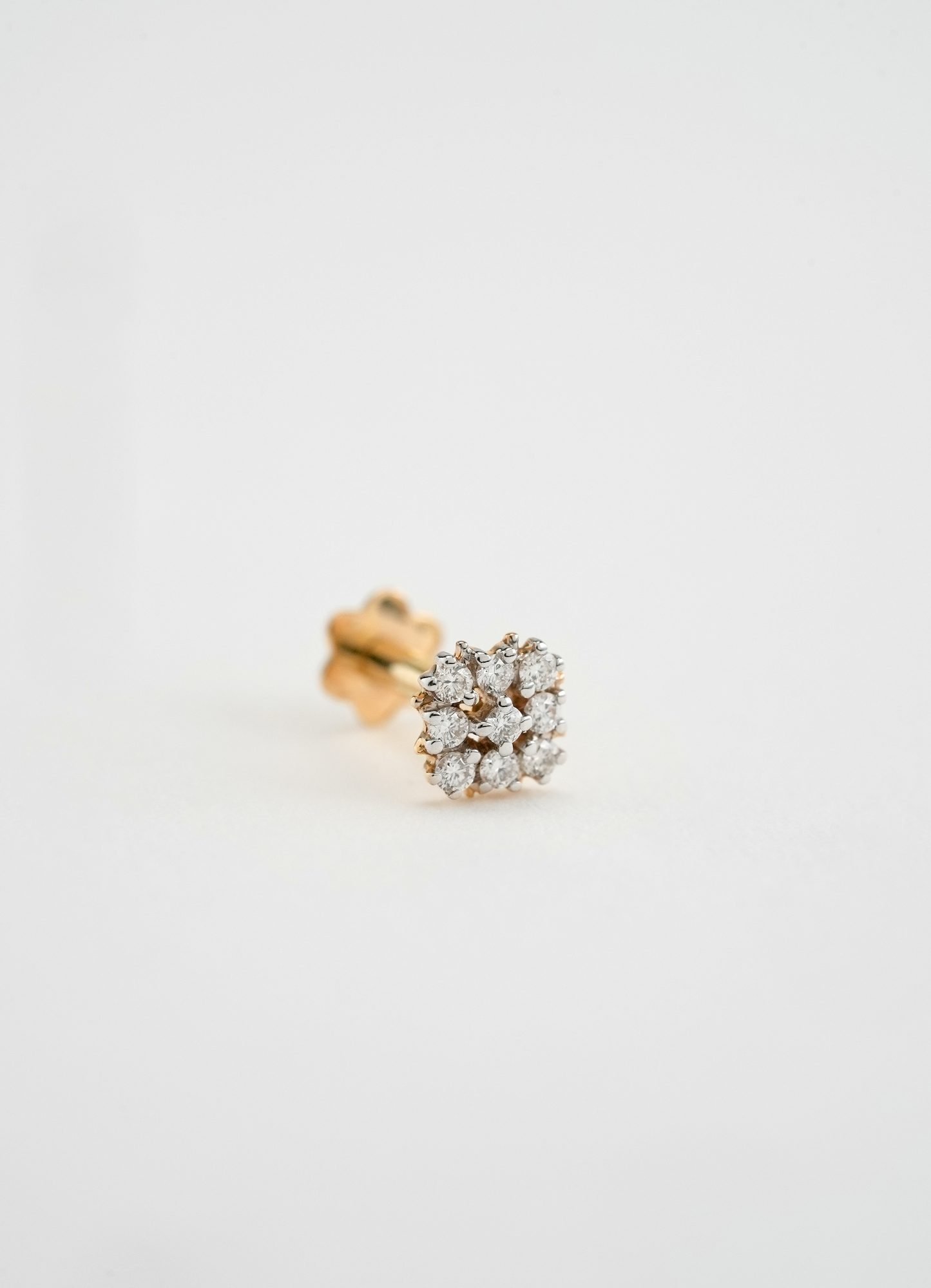 Yellow Gold Diamond Nose Pin