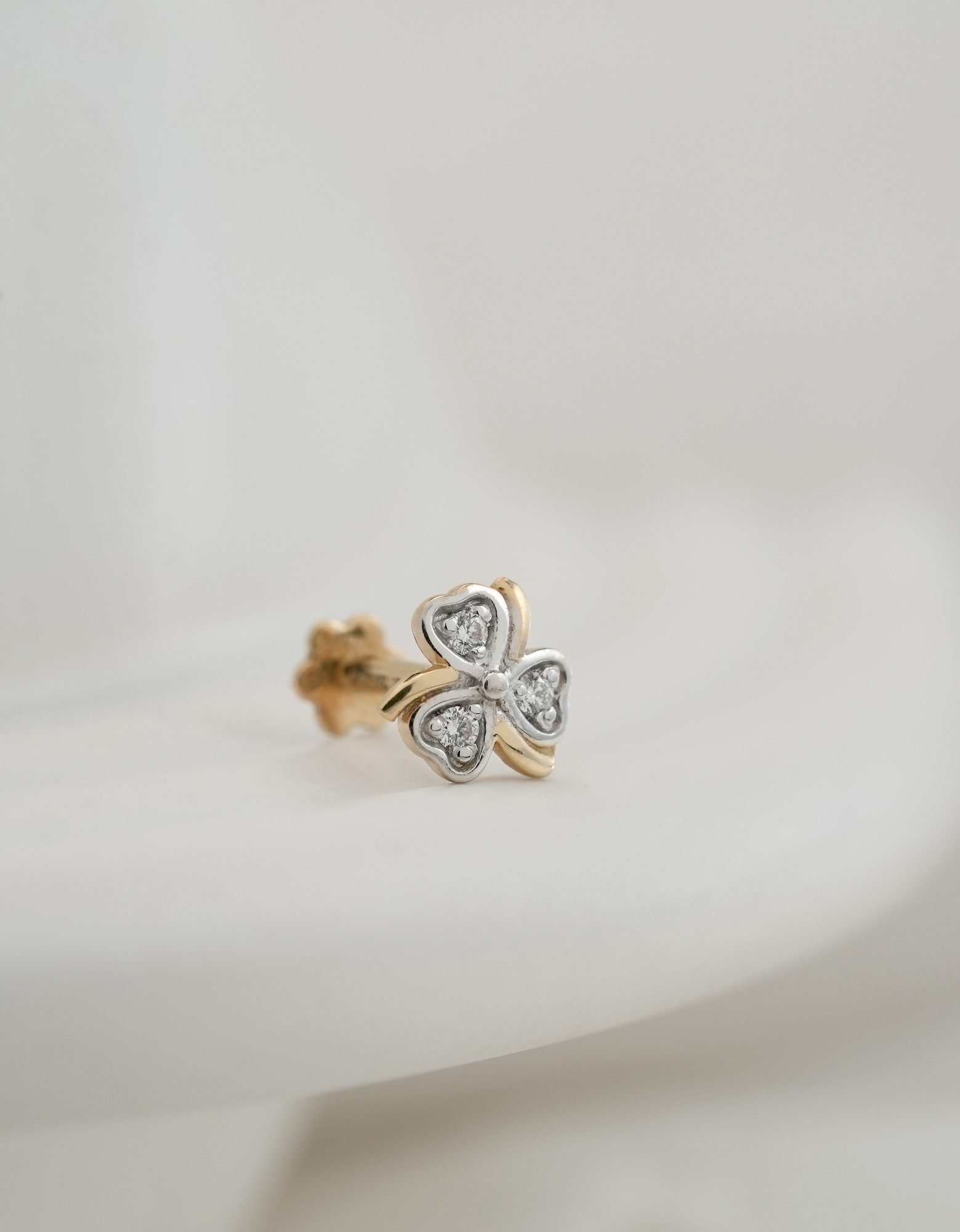 Yellow Gold Diamond Nose Pin